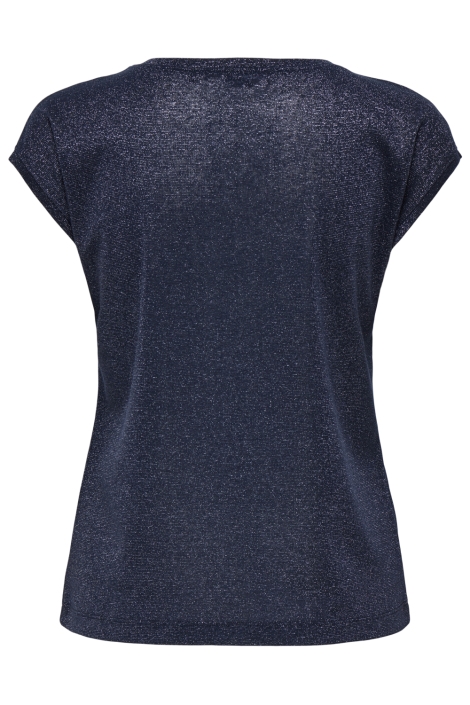Only onlsilvery s/s v neck lurex top jrs